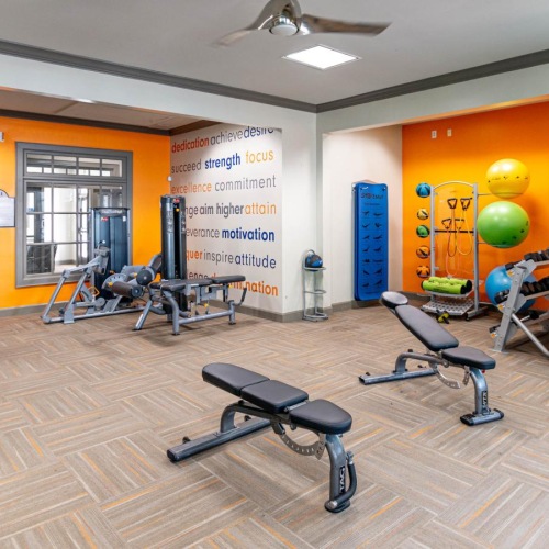 a gym with exercise equipment