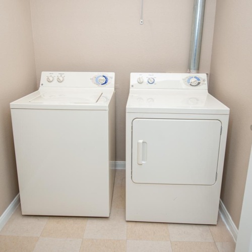 a washing machine in a room